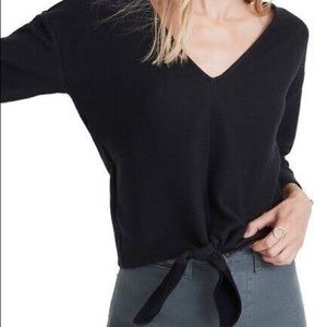 Madewell black tie-front shirt, size small